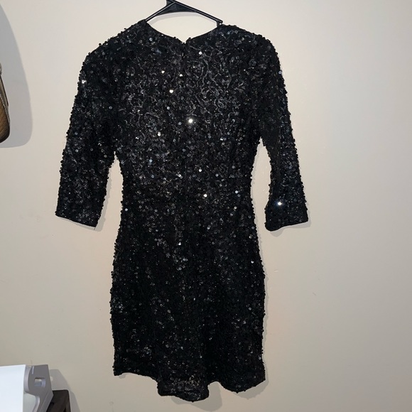 Abercrombie black sequin dress long sleeve - Picture 3 of 5